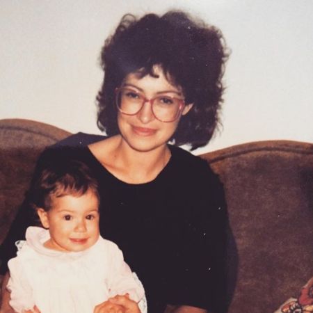 A young Tatiana Maslany along with her mother